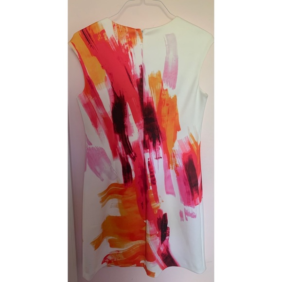 (Size 8) 🦋Calvin Klein Bright Pink/White Dress - Picture 2 of 10